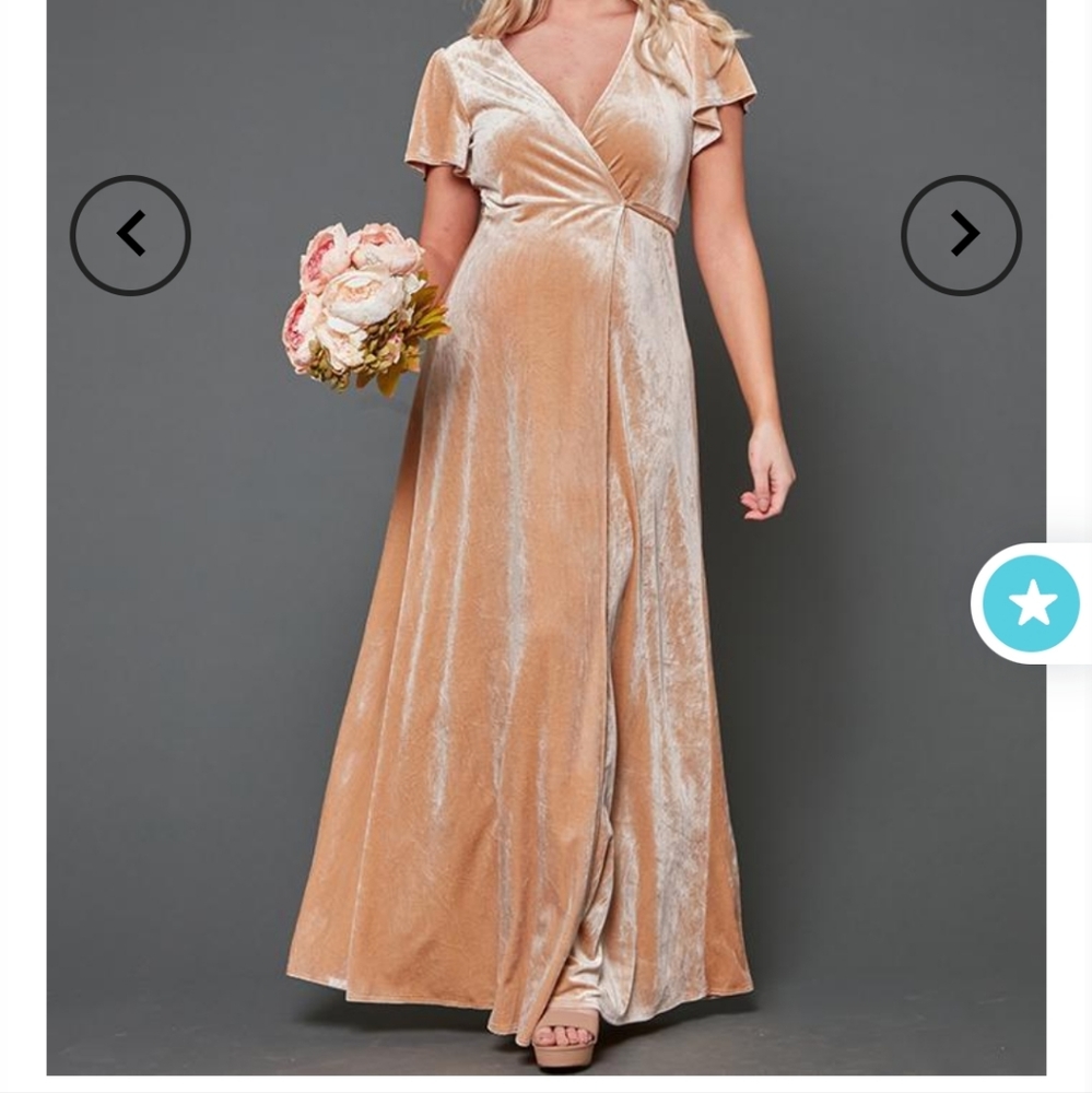 NWT Velvet wrap maxi dress beige